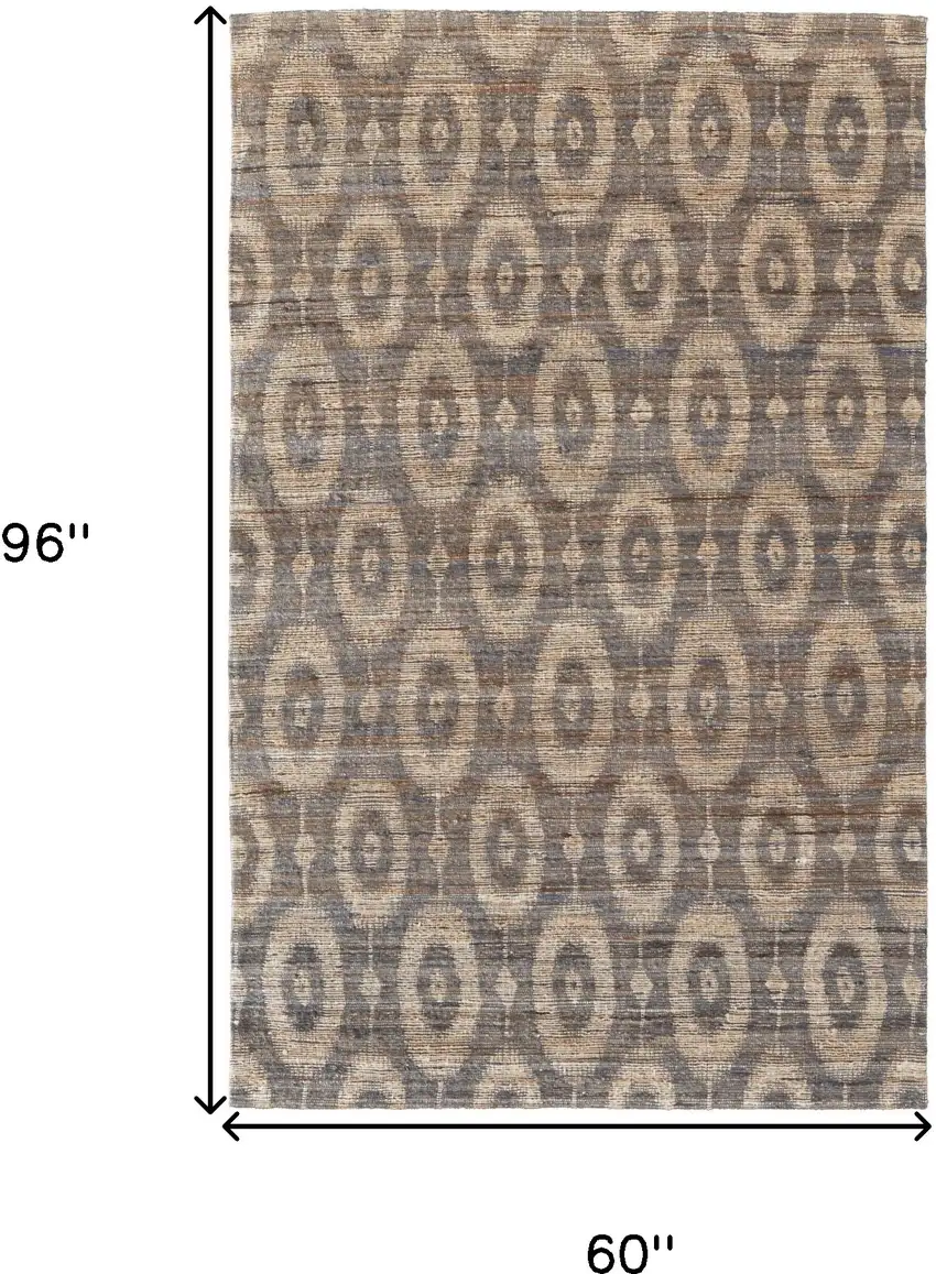 Taupe and Tan Geometric Hand Woven Area Rug Photo 3