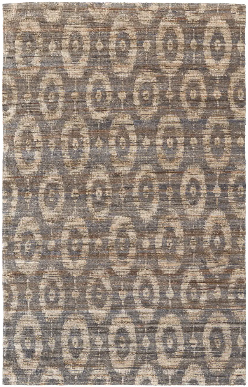 Taupe and Tan Geometric Hand Woven Area Rug Photo 2