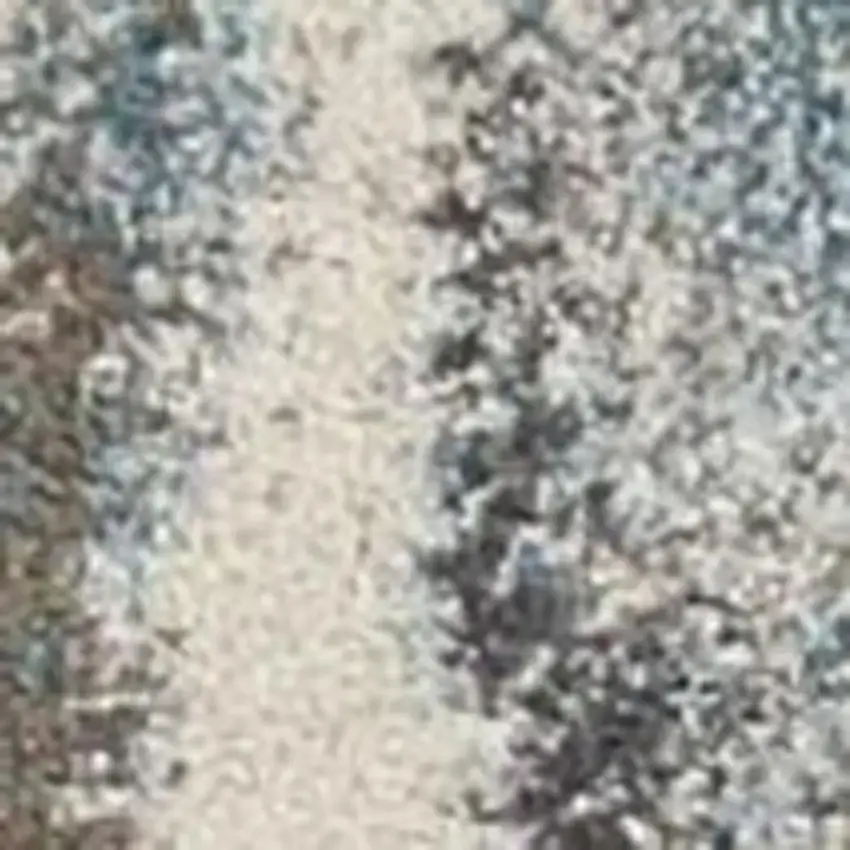 Teal Blue And White Abstract Area Rug Photo 5