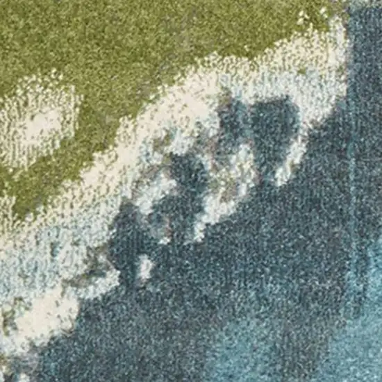 Teal Gray And Green Abstract Area Rug Photo 6