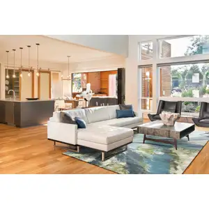 Photo of Teal Abstract Design Indoor Area Rug