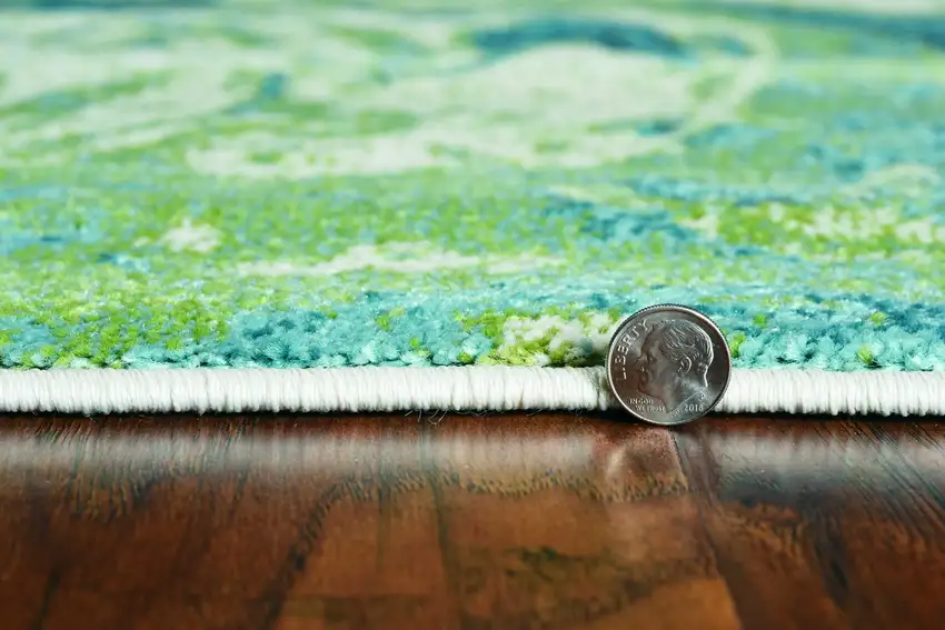 Teal Abstract Splash Indoor Area Rug Photo 4