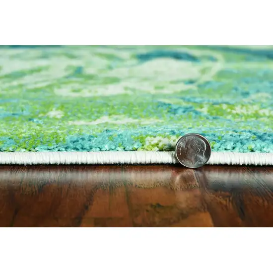 Teal Abstract Splash Indoor Area Rug Photo 4