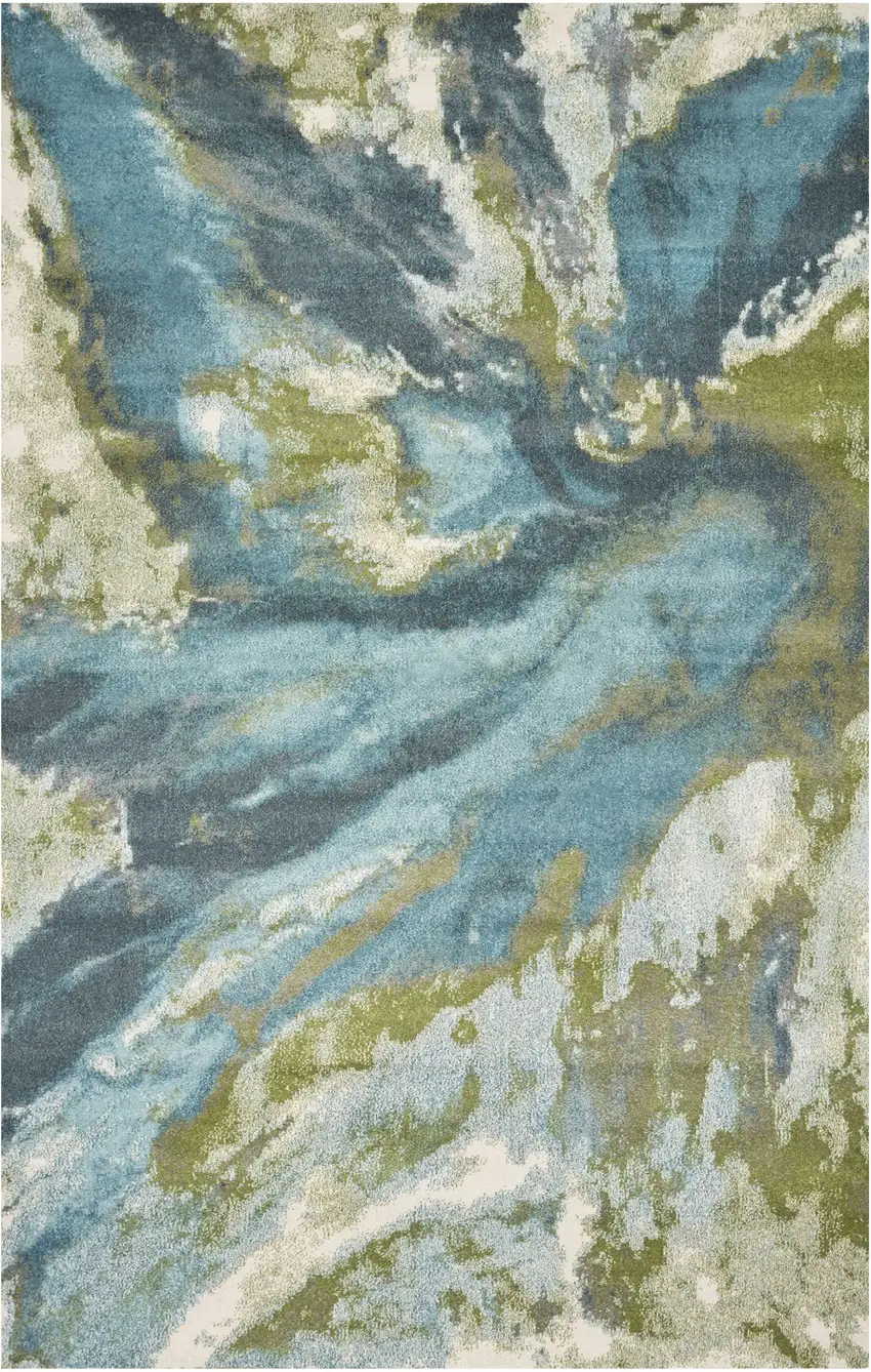 Teal Abstract Splashes Area Rug Photo 1
