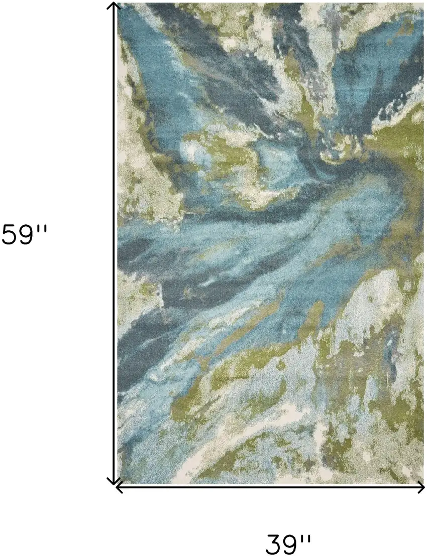 Teal Abstract Splashes Area Rug Photo 8