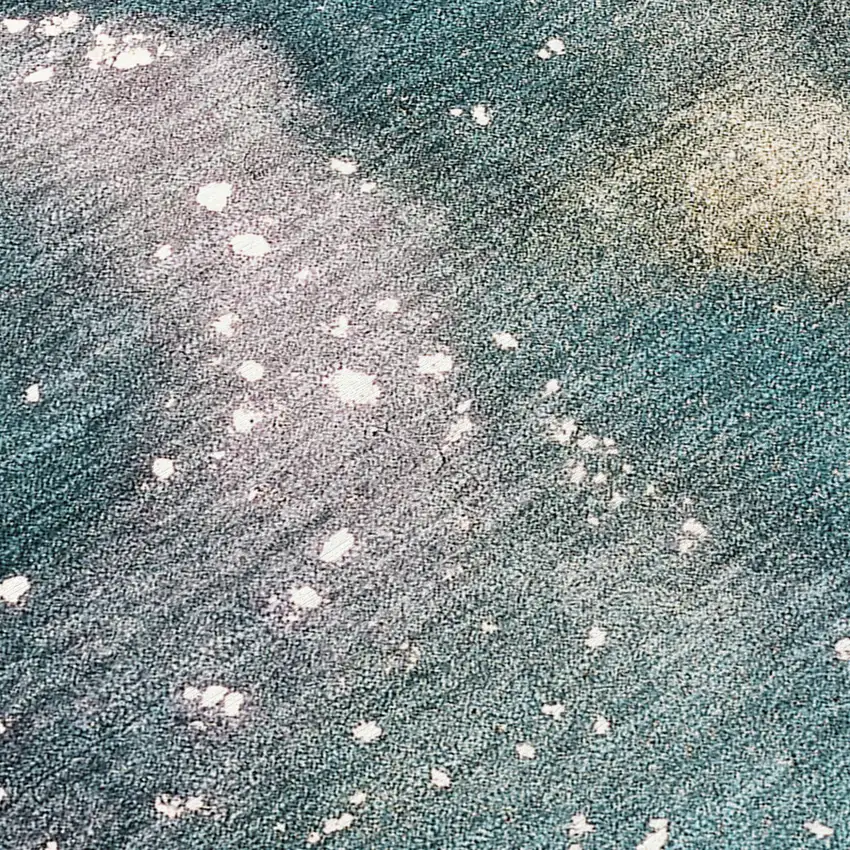 Teal Abstract Washable Non Skid Indoor Outdoor Area Rug Photo 8