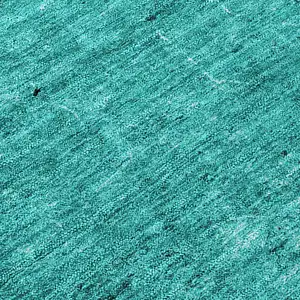 Photo of Teal Abstract Washable Non Skid Indoor Outdoor Area Rug