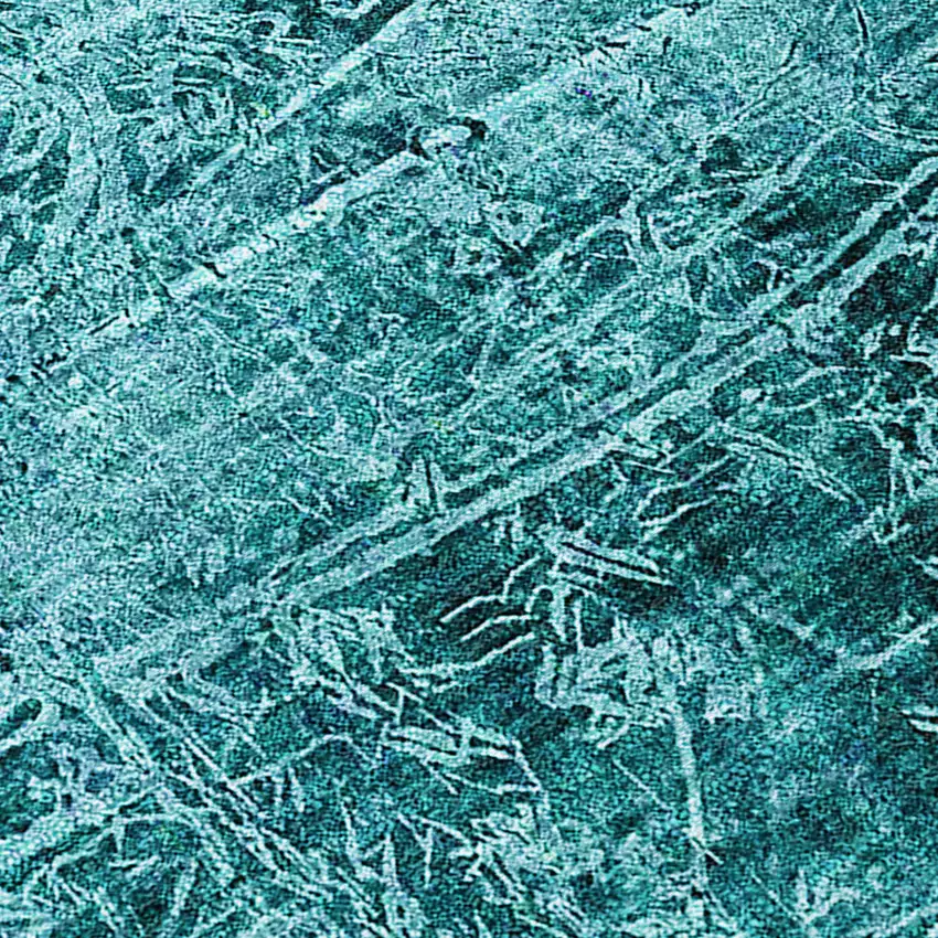 Teal Abstract Washable Non Skid Indoor Outdoor Area Rug Photo 8