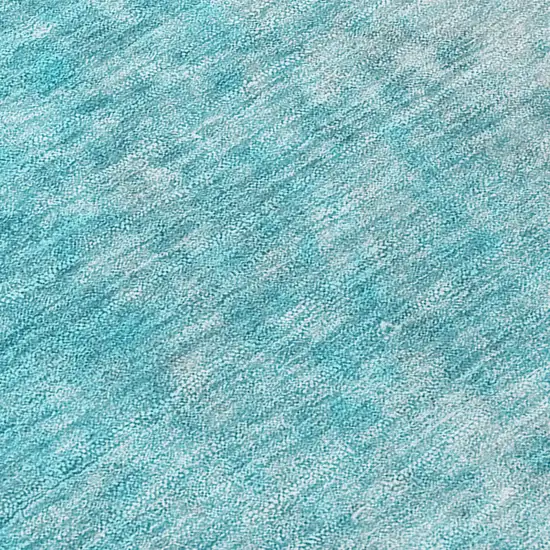 Teal Abstract Washable Non Skid Indoor Outdoor Area Rug Photo 8