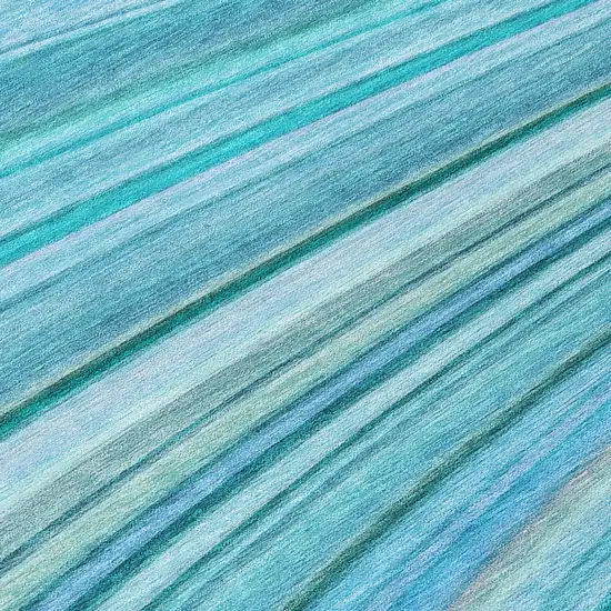 Teal Blue Aqua And Blue Abstract Washable Indoor Outdoor Area Rug Photo 6