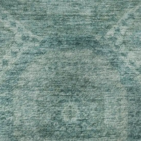 Teal And Aqua Abstract Geometric Washable Area Rug With UV Protection Photo 8