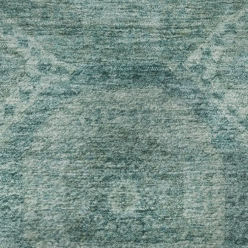 Teal And Aqua Abstract Geometric Washable Area Rug With UV Protection Photo 8