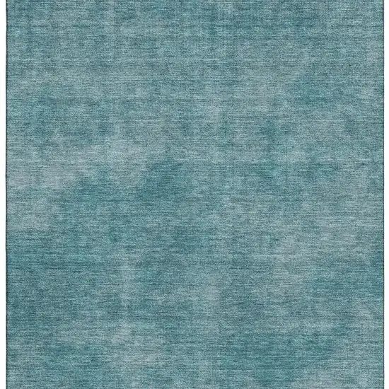 Teal And Aqua Abstract Washable Area Rug With UV Protection Photo 3