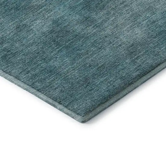 Teal And Aqua Abstract Washable Area Rug With UV Protection Photo 7