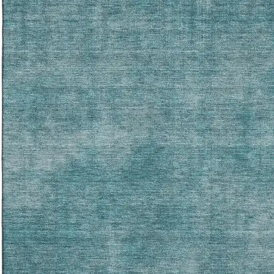 Teal And Aqua Abstract Washable Area Rug With UV Protection Photo 2