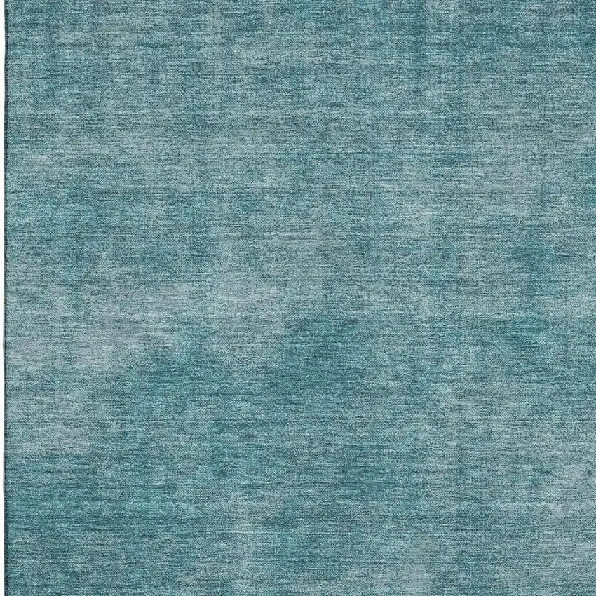 Teal And Aqua Abstract Washable Area Rug With UV Protection Photo 2