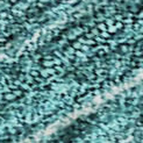 Teal And Aqua Abstract Washable Area Rug With UV Protection Photo 2
