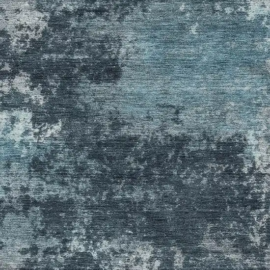 Teal And Aqua Abstract Washable Area Rug With UV Protection Photo 3
