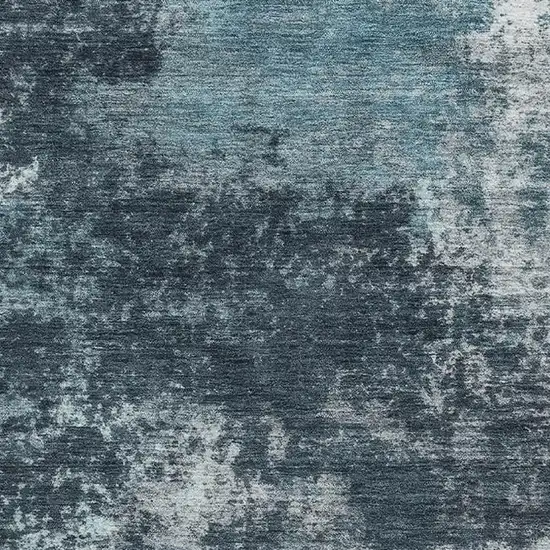 Teal And Aqua Abstract Washable Area Rug With UV Protection Photo 3