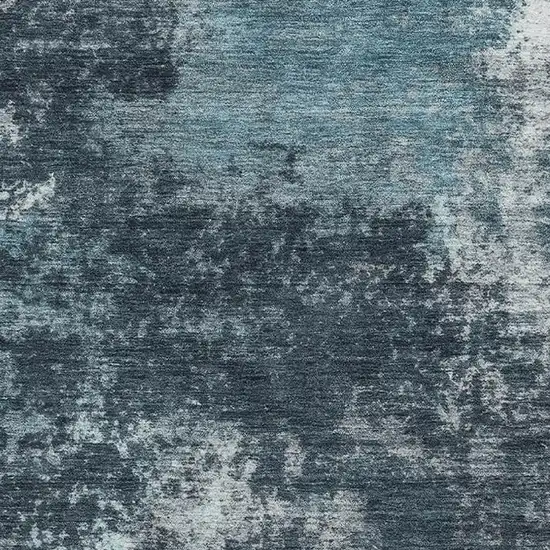 Teal And Aqua Abstract Washable Area Rug With UV Protection Photo 3