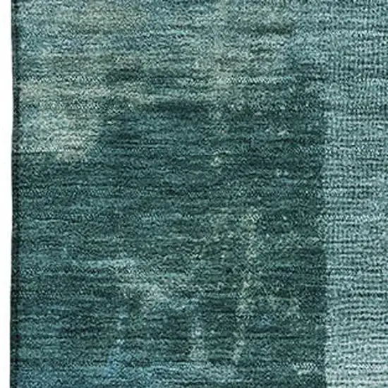 Teal And Aqua Abstract Washable Area Rug With UV Protection Photo 3
