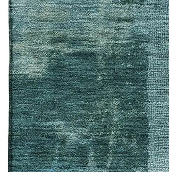 Teal And Aqua Abstract Washable Area Rug With UV Protection Photo 3