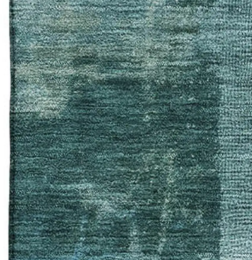 Teal And Aqua Abstract Washable Area Rug With UV Protection Photo 3