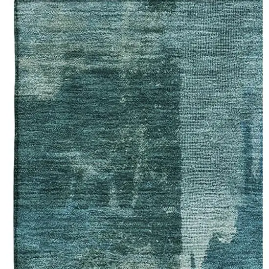 Teal And Aqua Abstract Washable Area Rug With UV Protection Photo 4