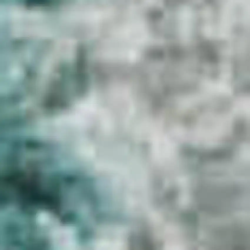 Teal And Beige Geometric Washable Area Rug With UV Protection Photo 1