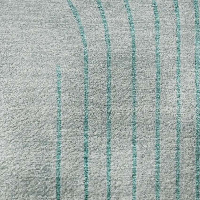 Teal And Beige Geometric Washable Area Rug With UV Protection Photo 3