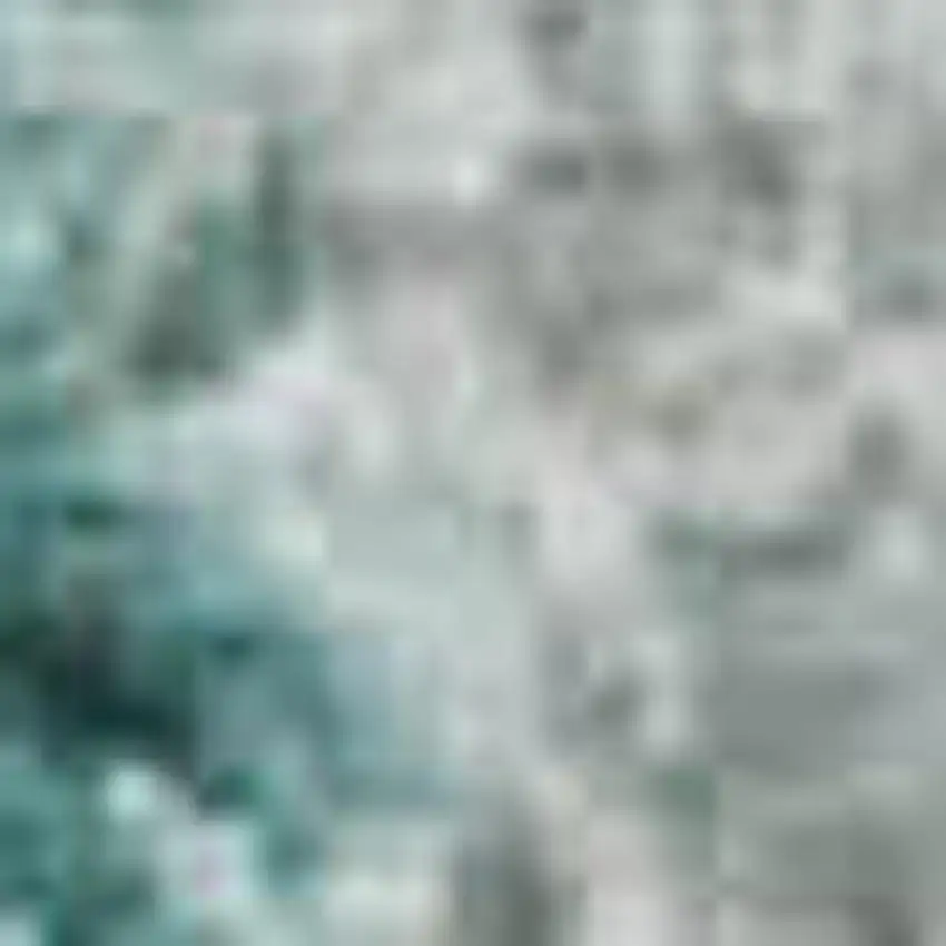 Teal And Beige Geometric Washable Area Rug With UV Protection Photo 1