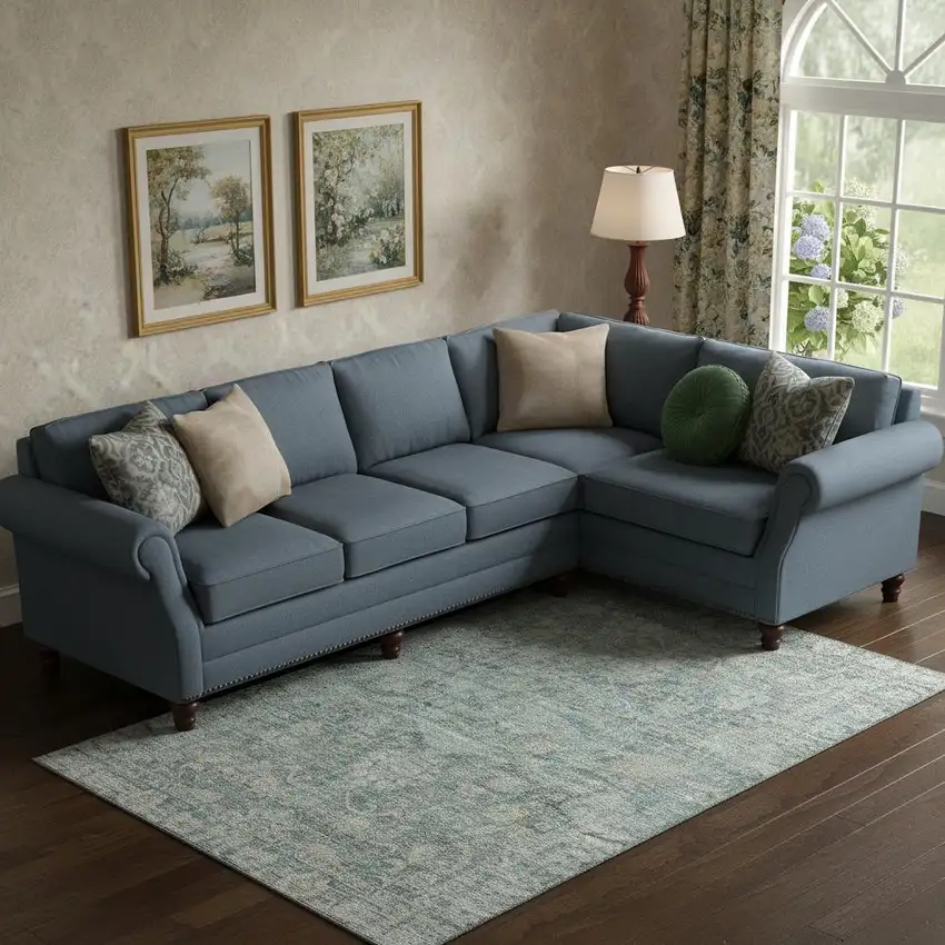 Teal And Beige Oriental Washable Area Rug With UV Protection Photo 2