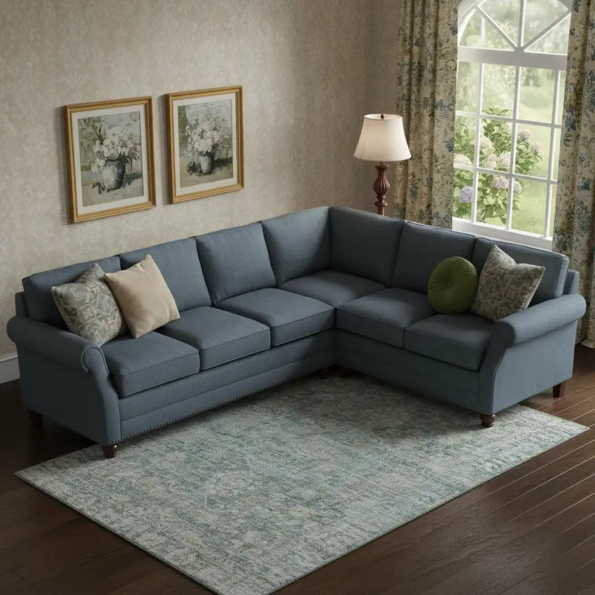 Teal And Beige Oriental Washable Area Rug With UV Protection Photo 2