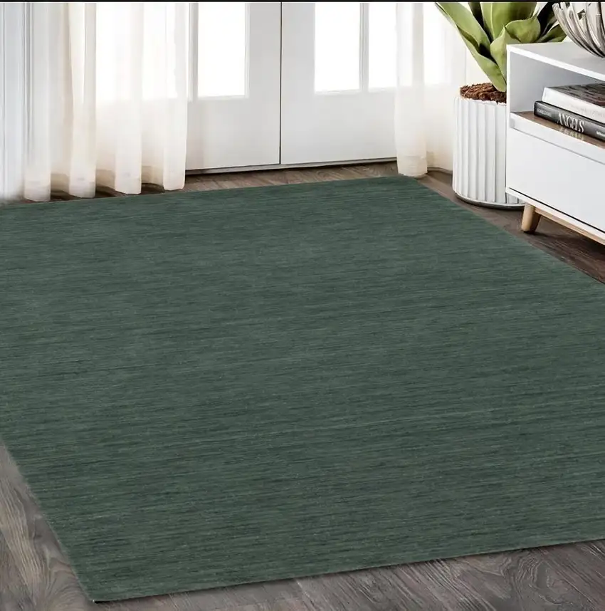 Teal And Blue Wool Hand Tufted Area Rug Photo 1