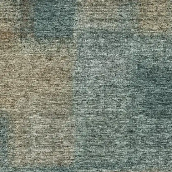 Teal And Brown Abstract Washable Area Rug With UV Protection Photo 3