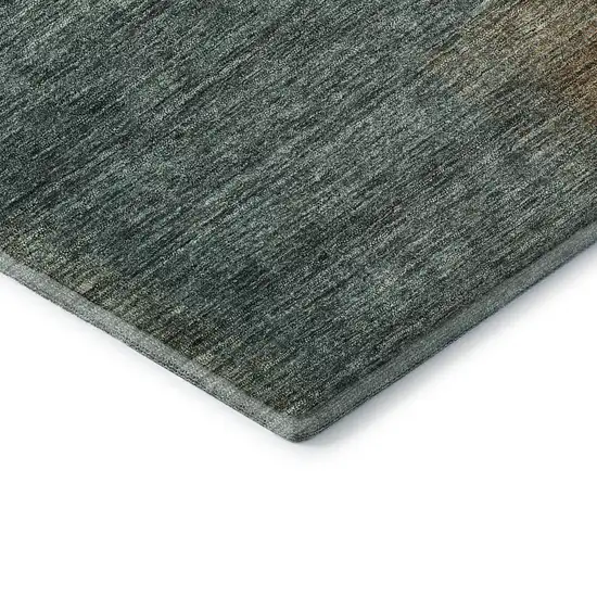 Teal And Brown Abstract Washable Area Rug With UV Protection Photo 8