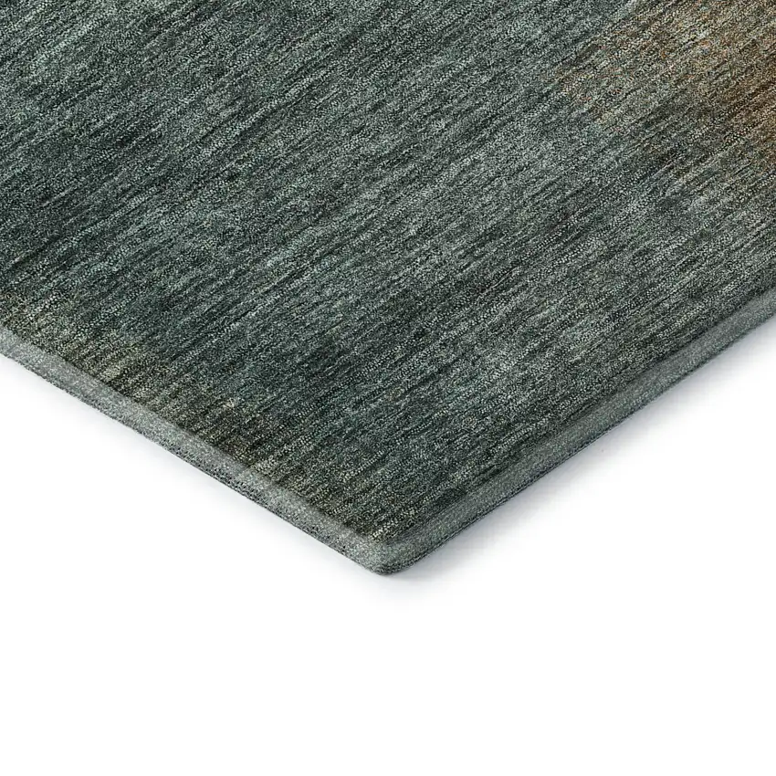 Teal And Brown Abstract Washable Area Rug With UV Protection Photo 7