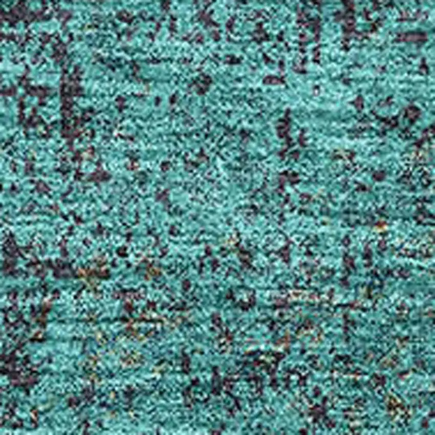 Teal And Brown Abstract Washable Area Rug With UV Protection Photo 3