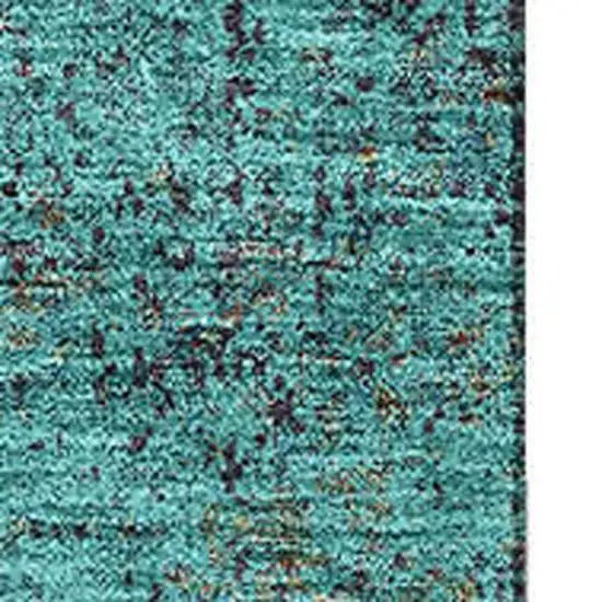 Teal And Brown Abstract Washable Area Rug With UV Protection Photo 3