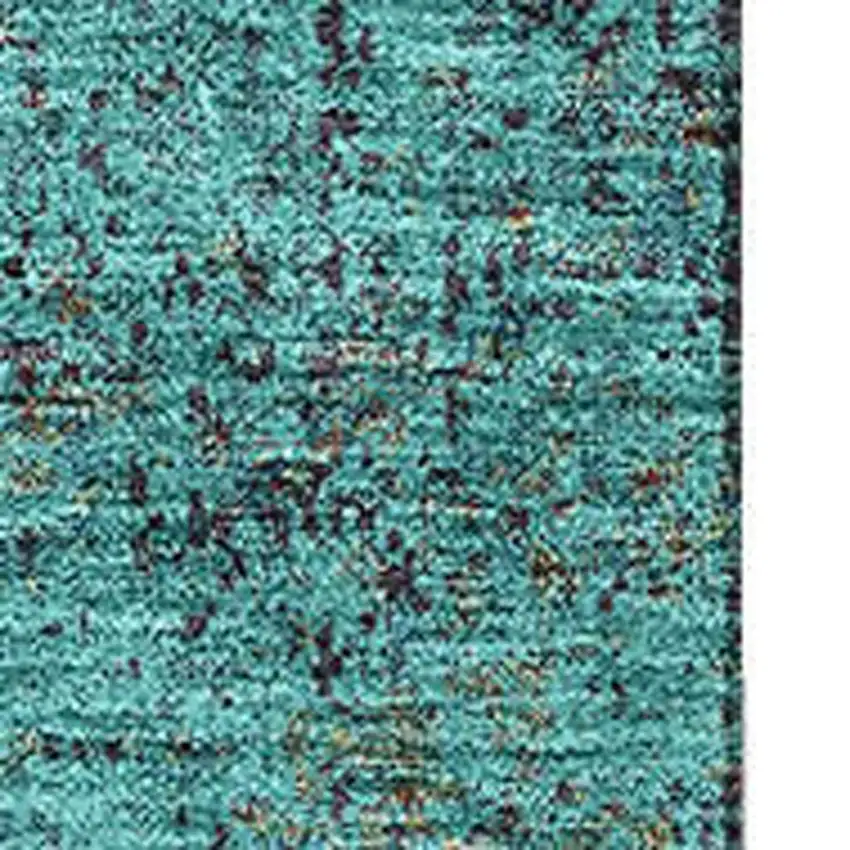 Teal And Brown Abstract Washable Area Rug With UV Protection Photo 3