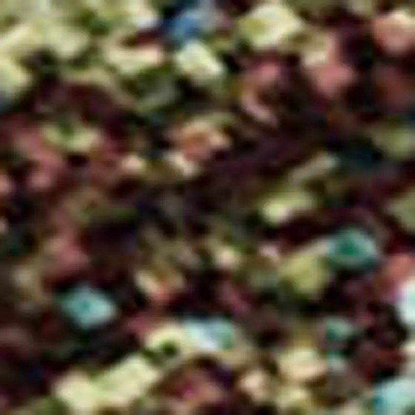 Teal And Brown Abstract Washable Area Rug With UV Protection Photo 2