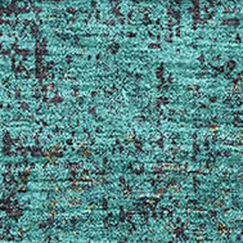 Teal And Brown Abstract Washable Area Rug With UV Protection Photo 3