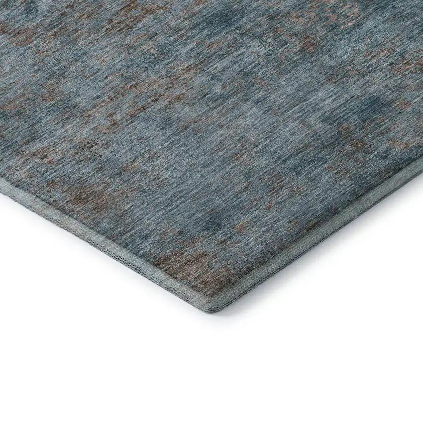 Teal And Brown Abstract Washable Area Rug With UV Protection Photo 7