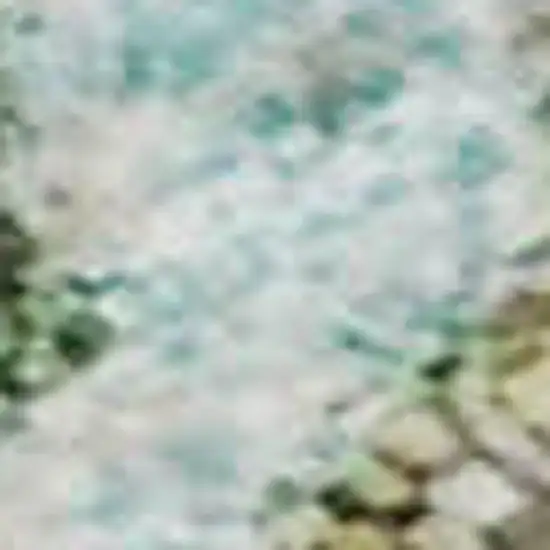 Teal And Brown Abstract Washable Area Rug With UV Protection Photo 3