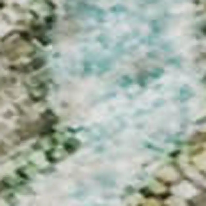 Teal And Brown Abstract Washable Area Rug With UV Protection Photo 3