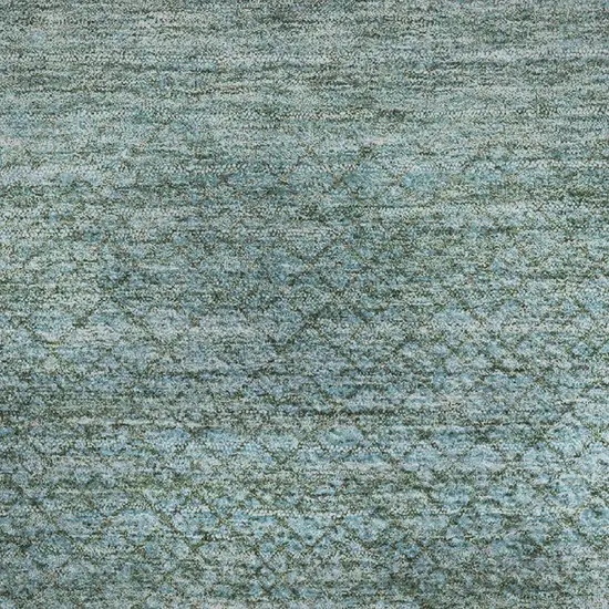 Teal And Brown Geometric Washable Area Rug With UV Protection Photo 3