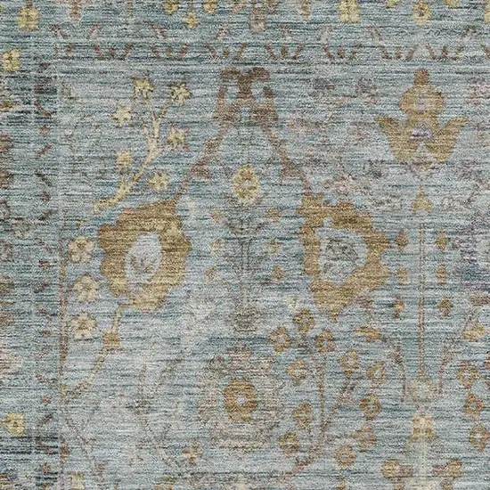 Teal And Brown Oriental Washable Area Rug With UV Protection Photo 2