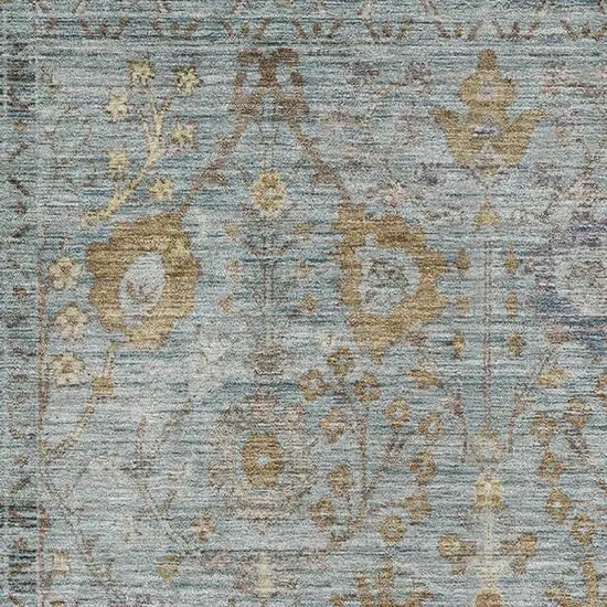 Teal And Brown Oriental Washable Area Rug With UV Protection Photo 2