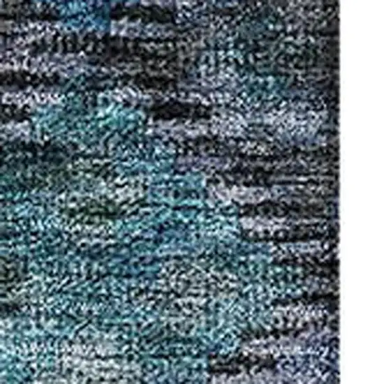 Teal And Charcoal Abstract Geometric Washable Area Rug With UV Protection Photo 3