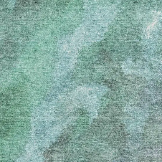 Teal And Charcoal Abstract Washable Area Rug With UV Protection Photo 3